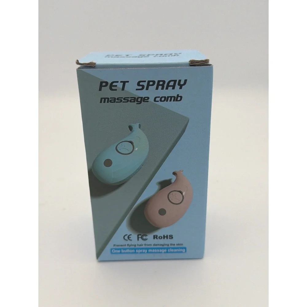 Pet Spray Massage Comb JY-666 Electric Steamy Cat Brush Blue Whale USB Grooming